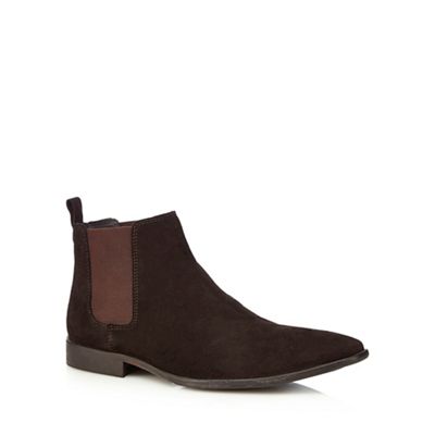 Designer brown suede chelsea boots